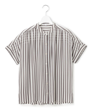 ストライププリント シフォン ブラウス