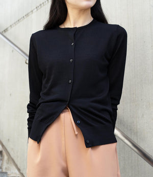 【UV加工・接触冷感】クルーネックカーディガン