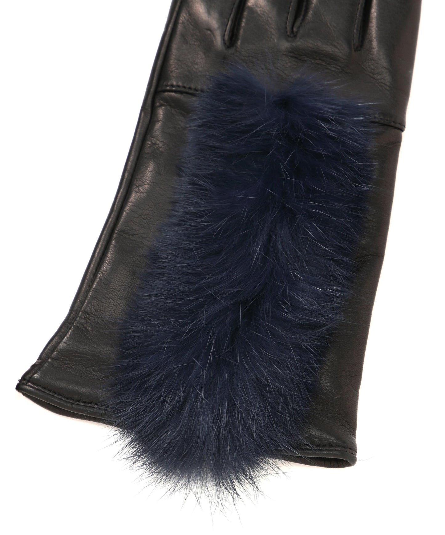 ファー×レザーグローブ