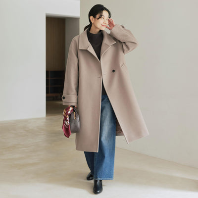 ［size SHORT/TALLあり］SENTDALE WOOL スタンドカラー ロング コート