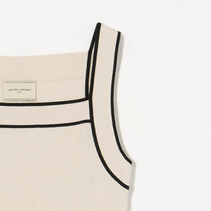 リブスクエアネック パイピングキャミソール - ウォッシャブル -