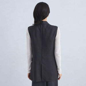 リネンライク ジレ -マシンウォッシャブル・ストレッチ-