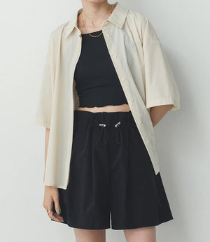 【接触冷感】バックタックオーバーシャツ