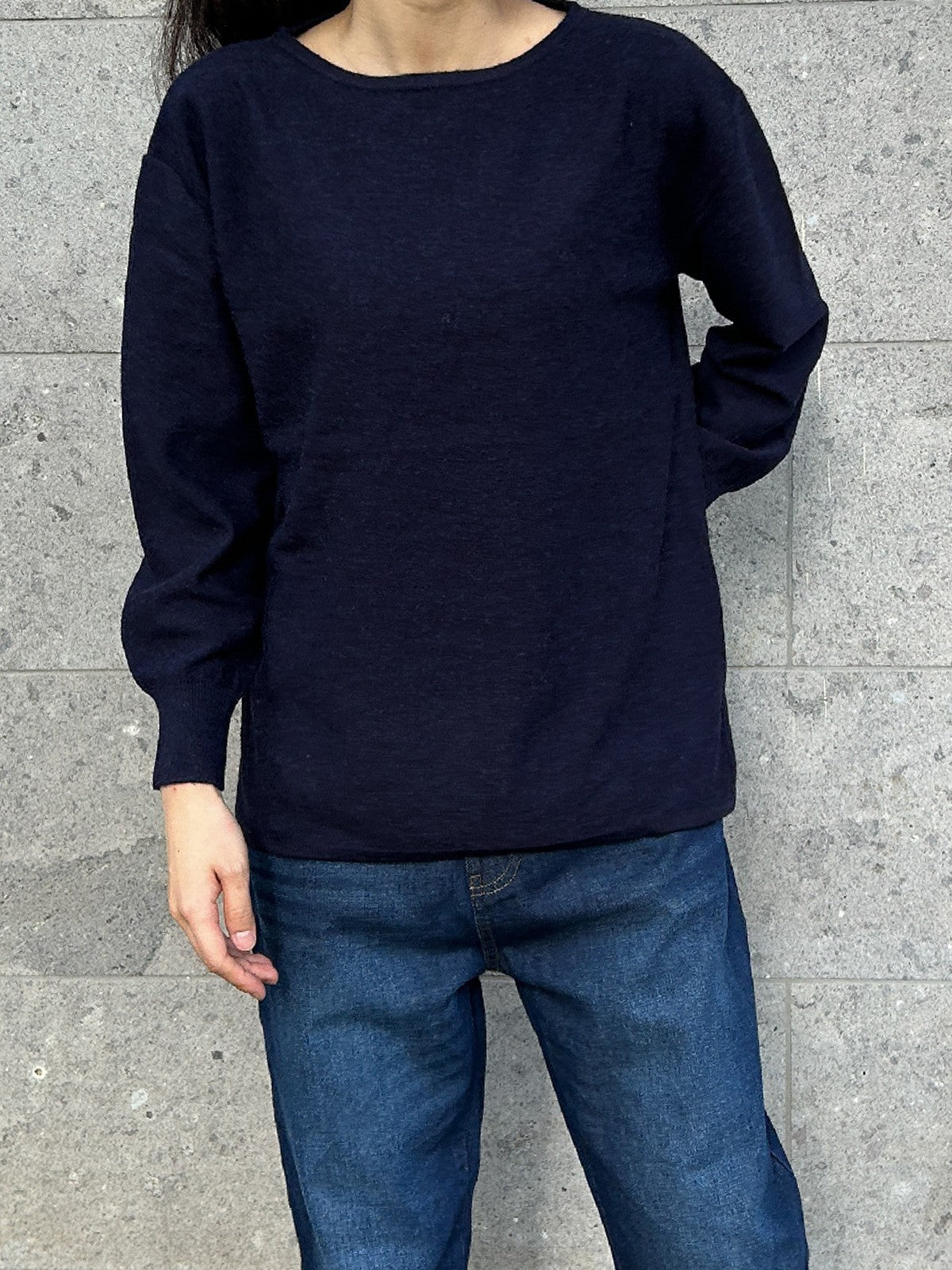 ボートカラーボリュームスリーブニット