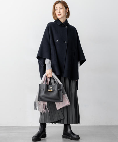ウールライトリバー ポンチョシルエット コート