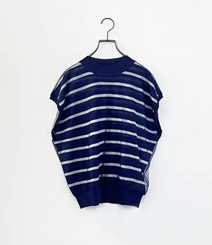 チュールレイヤードボーダーニット