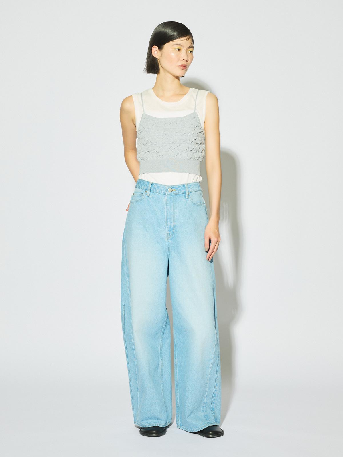 MIDIUMISOLID for Ladies バレルレッグワイドデニム