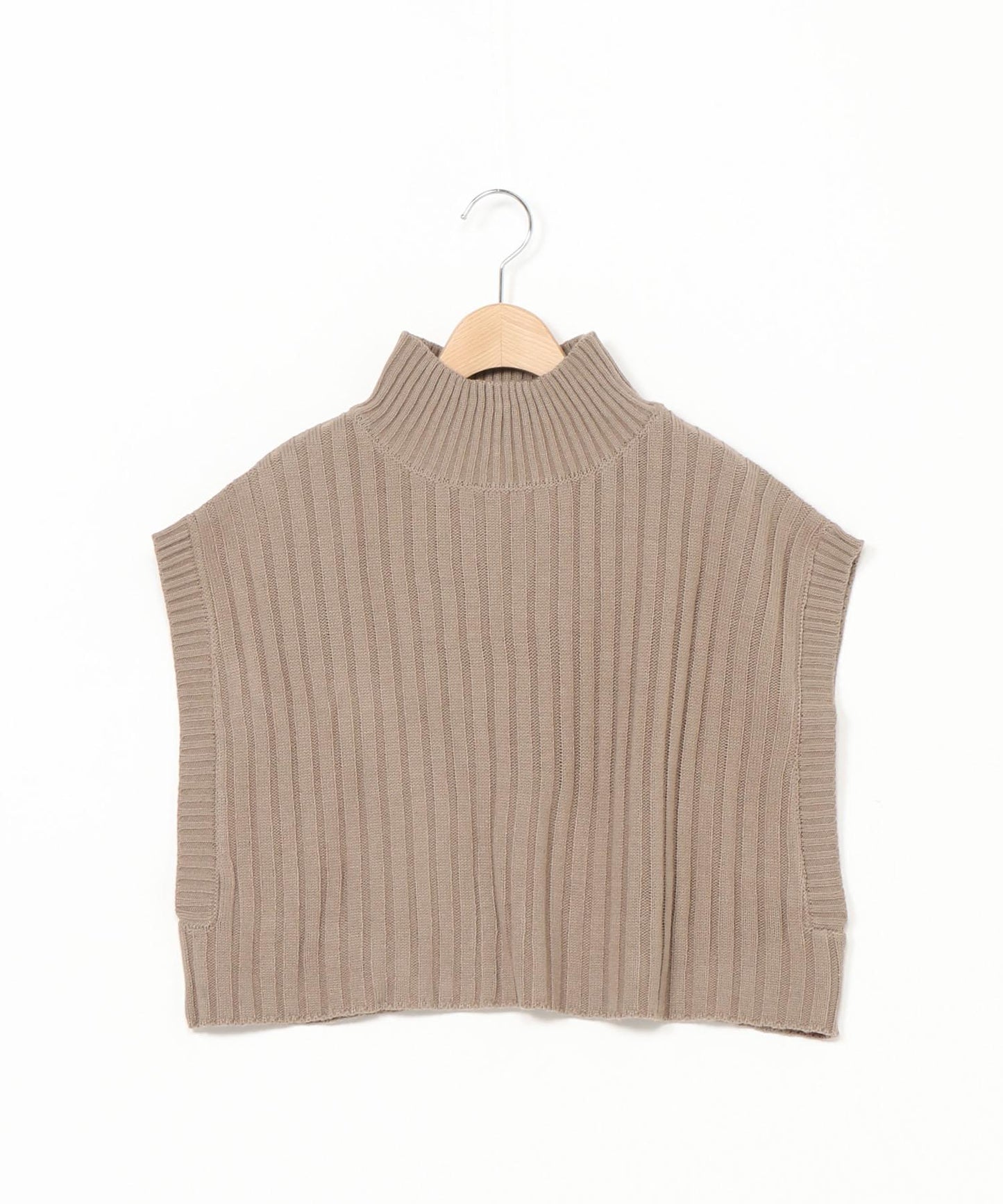 ワイドリブハイネックショートベスト