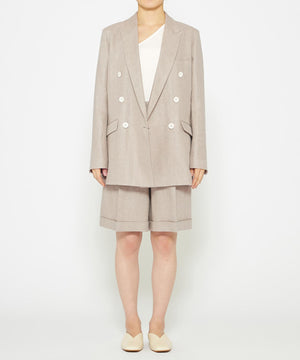 ヘリンボーン リネン ショートパンツ（uncrave WHITE）