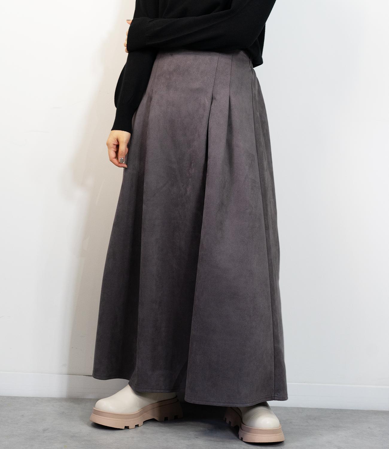 スウェードフレアスカート