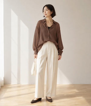 リネンライクバックデザインシャツ