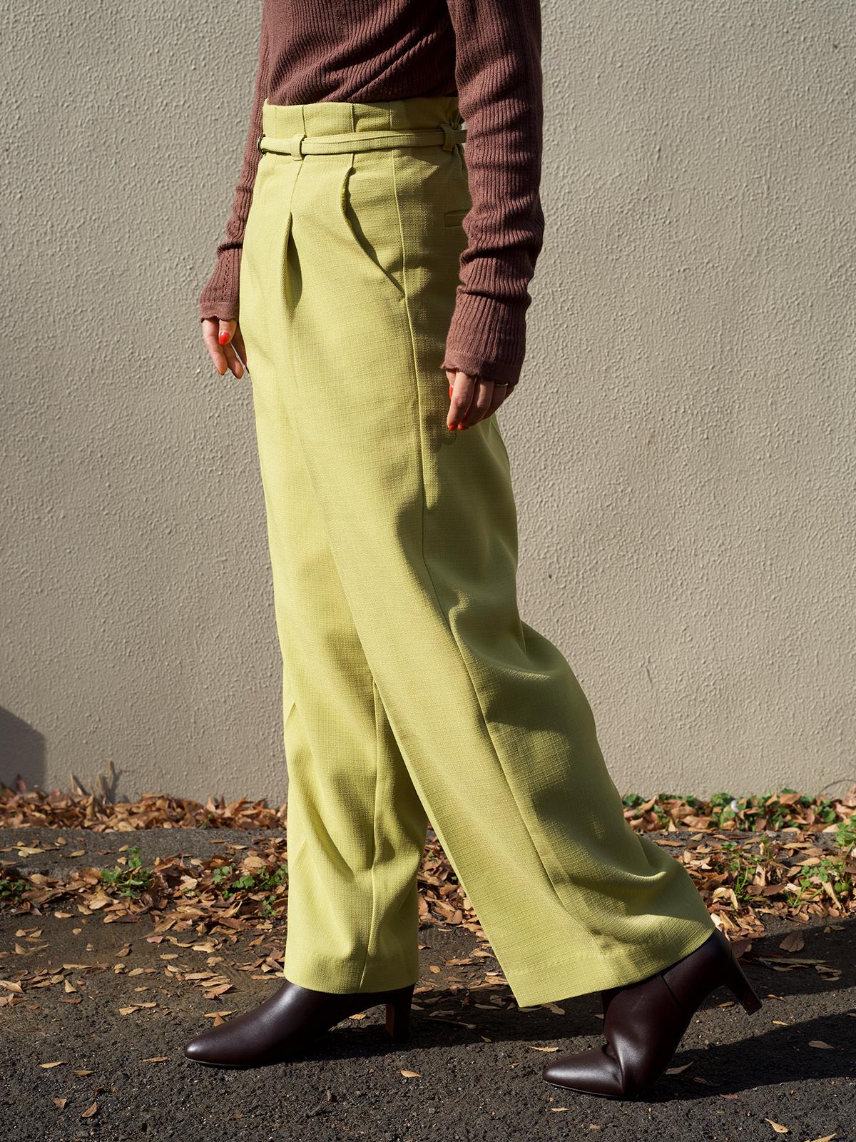 9分丈ハイウエストワイドパンツ