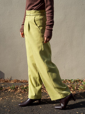 9分丈ハイウエストワイドパンツ