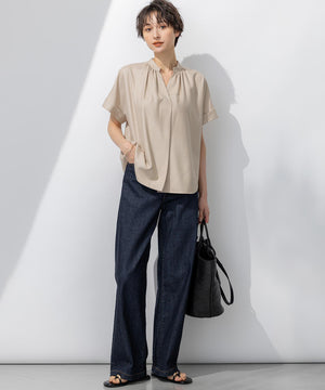 23区DENIM ストレッチ ワイドパンツ