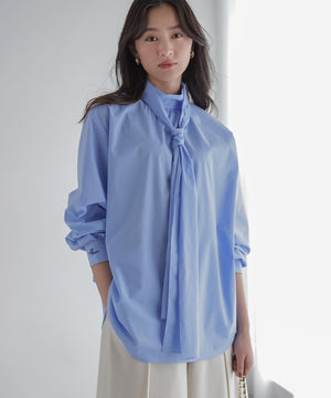 コットンタッチシャーティング刺繍入り ブラウス