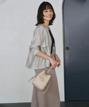 リヨセルナイロンワッシャー ノーカラーブルゾン