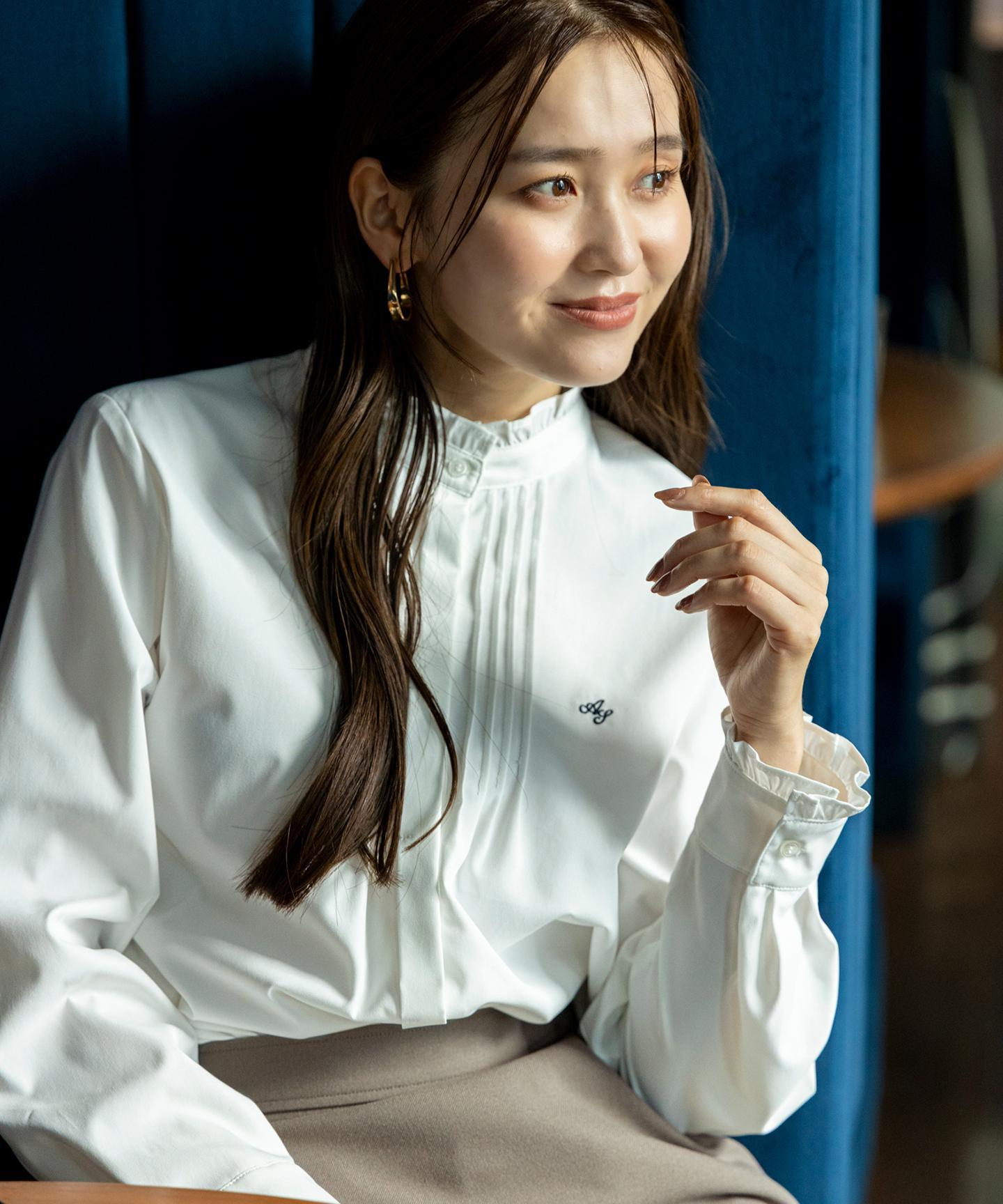 ピンタックフリル シャツ