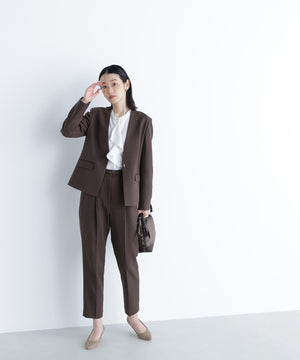 ウーステッドライクツイル SETUP ノーカラージャケット