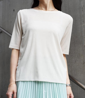 ダブルチュールハーフスリーブカットソー