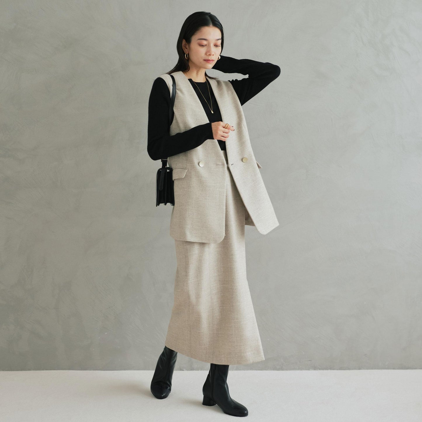 ［size SHORTあり］スラブ サイド スリット タイト スカート