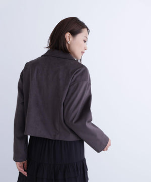 ステンカラーフェイクスエードブルゾン