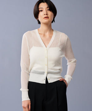 シアー リブ ニット カーディガン（uncrave STANDARD）