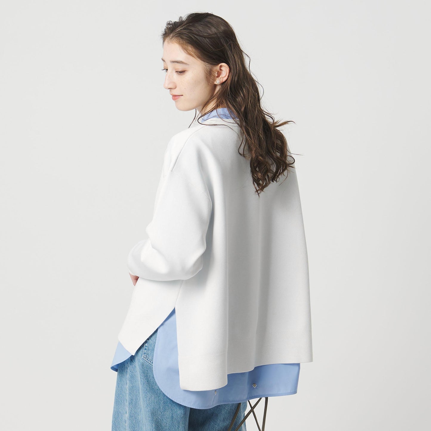 スウェットライク スキッパーニット ‐ウォッシャブル‐