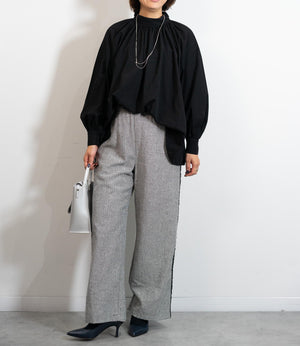 サイドフリンジヘリンボーンパンツ