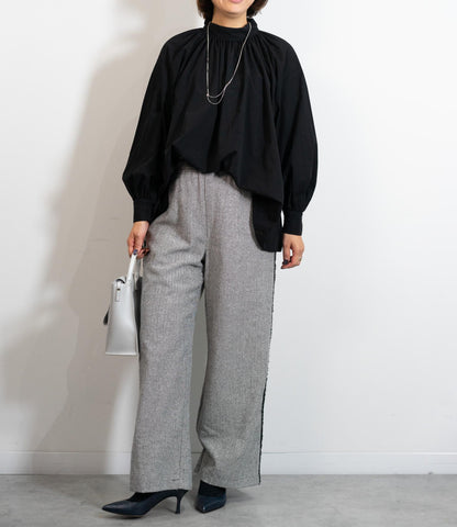 サイドフリンジヘリンボーンパンツ