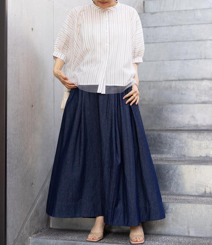 チュールレイヤードドレープブラウス