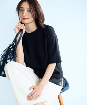 23区DENIM ストレッチ ワイドパンツ