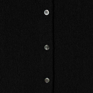 ウールナイロン クルーネックハーフスリーブカーディガン