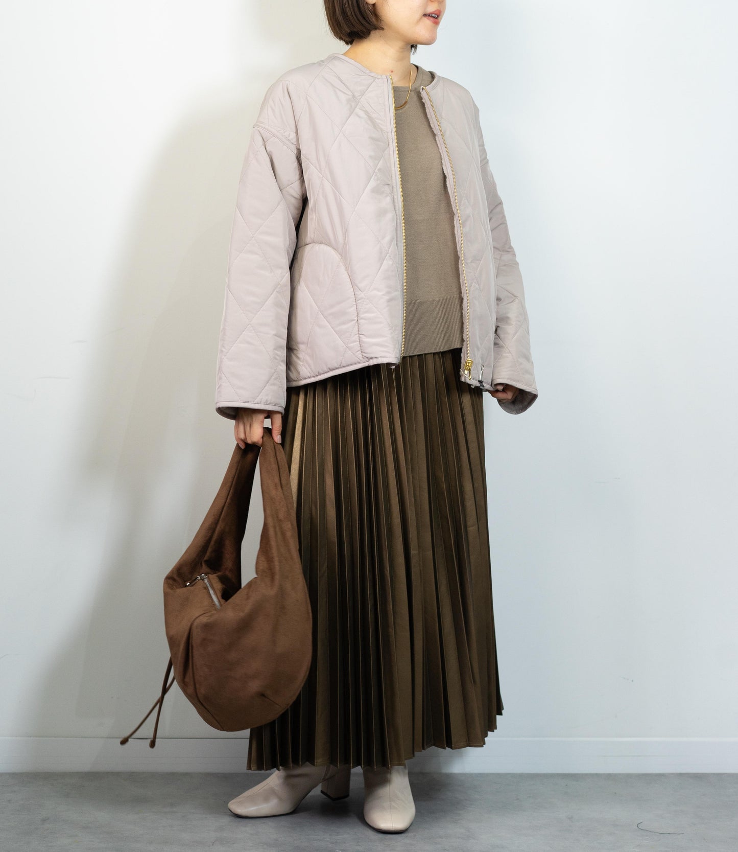 リバーシブルファーキルティングアウター