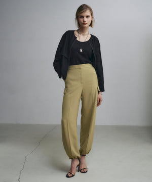 リヨセルナイロンワッシャー ノーカラーブルゾン