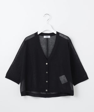 SHEER LIGHT KNIT Vネック カーディガン