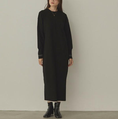 バイカラーストレートニットワンピース