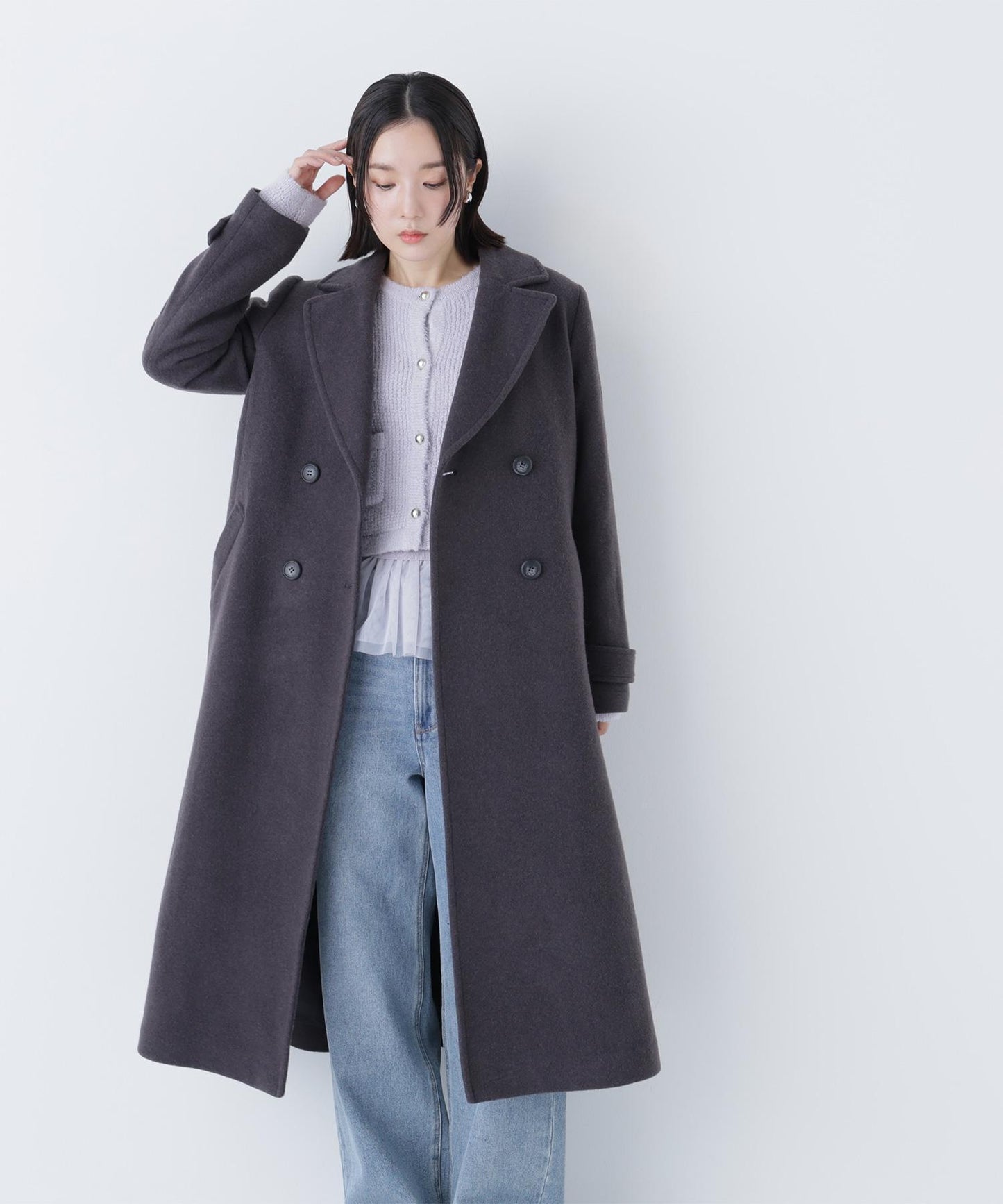 ビッグカラーダブルチェスターコート