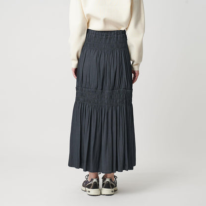 【WEB限定】シャーリング キリカエ フレアスカート