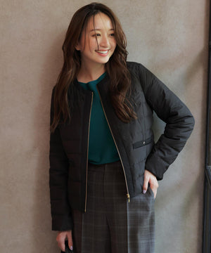 2WAYノーカラーダウン ジャケット