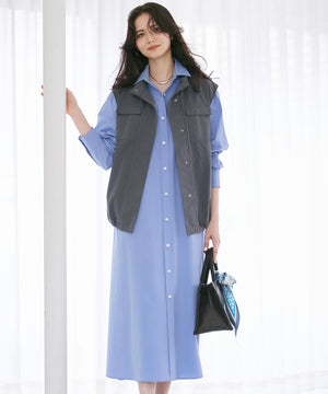 タンブラーコットンブロード シャツワンピース