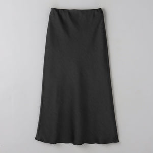 ポリエステルサテン マーメイドフレアスカート