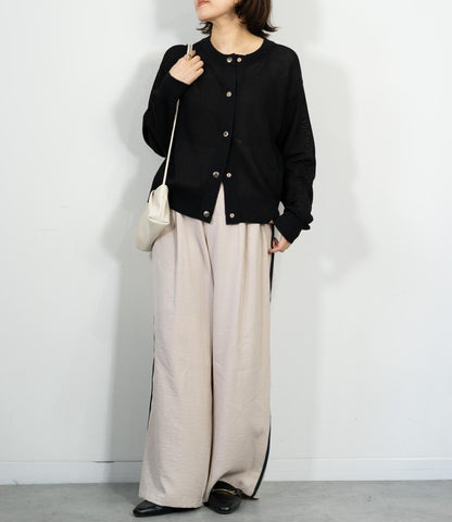 7分袖メタルボタンカーディガン