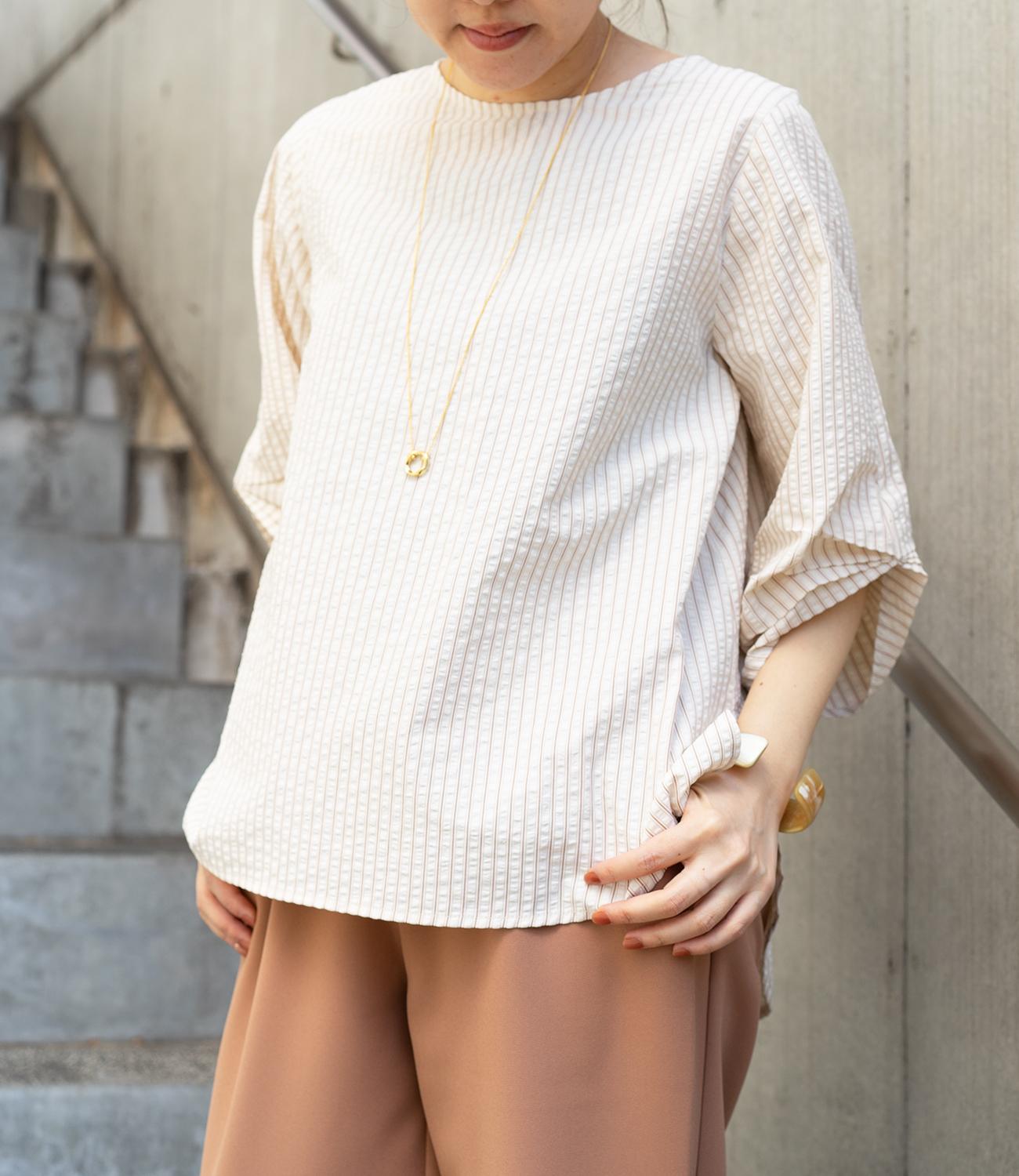 サッカーストライプブラウス
