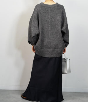 バイカラールーズVネックニット