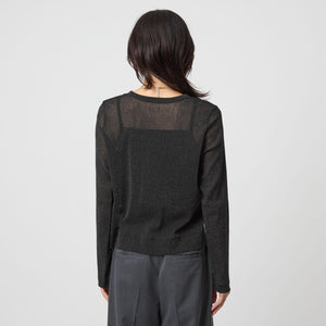 シアーラメ チュール カーディガン