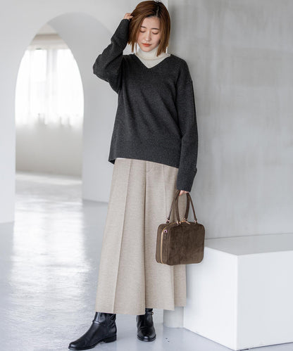 ウーステッドウール リブタートル ニット