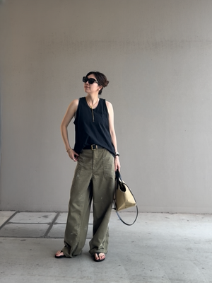 レザーハンドルキャンバストート