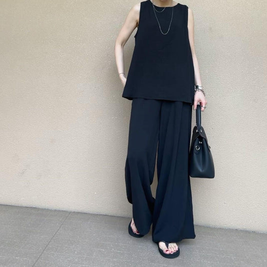 ノースリ ワイドスラックスセットアップ