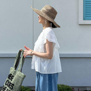 カットワーク刺繍ブラウス