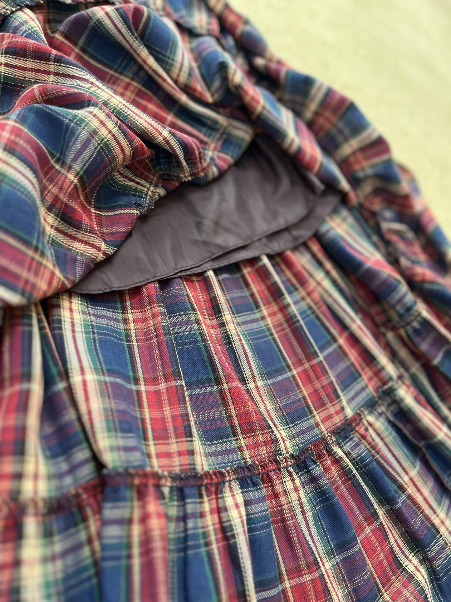 くすみタータンチェックティアードスカート